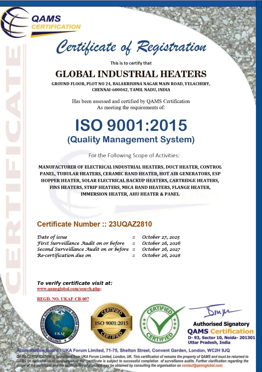 QAMS Certification - Certificate of Registration ISO 9001:2015